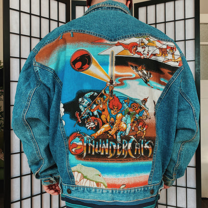 Denim Jacket made with Reworked Duvet Cover.