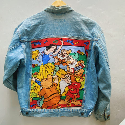 Denim Jacket made with Reworked Duvet Cover.