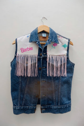 Denim Jacket made with Reworked Duvet Cover.