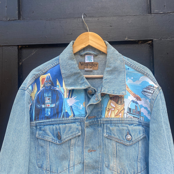 Denim Jacket made with Reworked Duvet Cover.