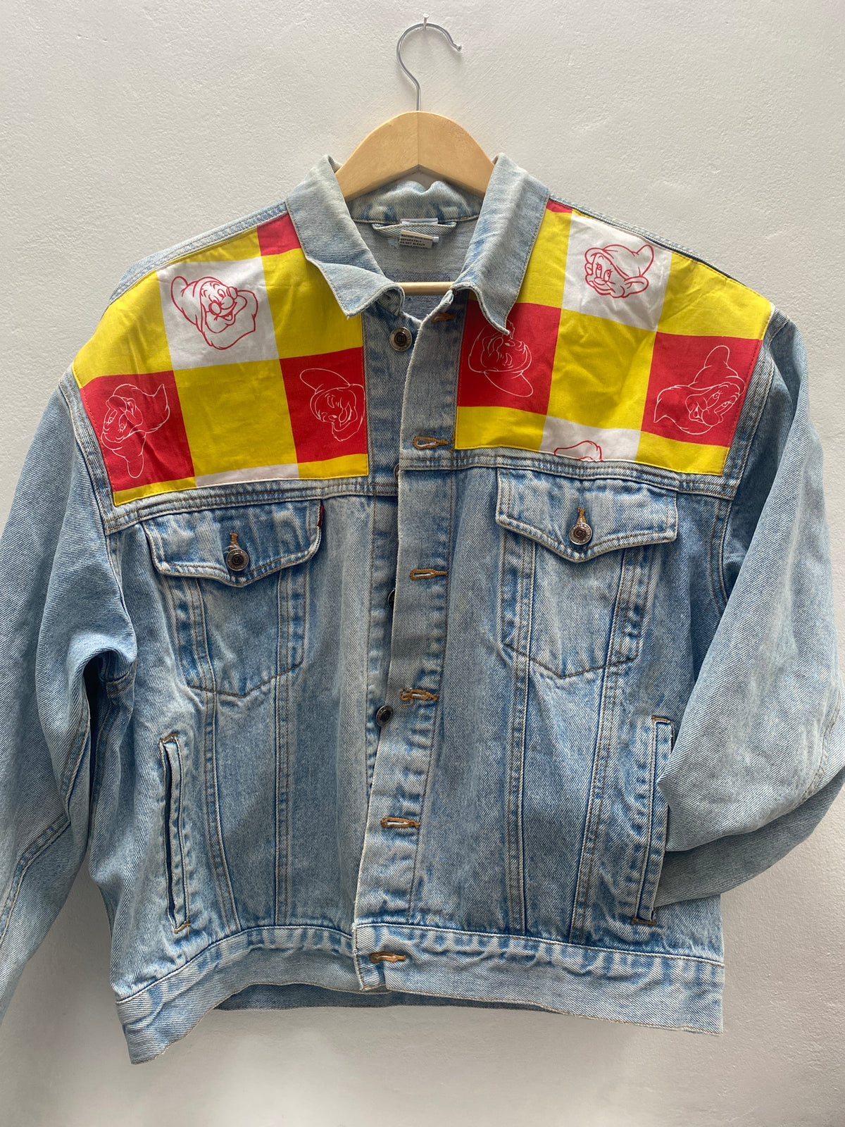 Denim Jacket made with Reworked Duvet Cover.