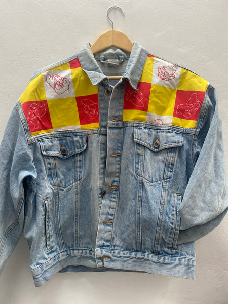 Denim Jacket made with Reworked Duvet Cover.