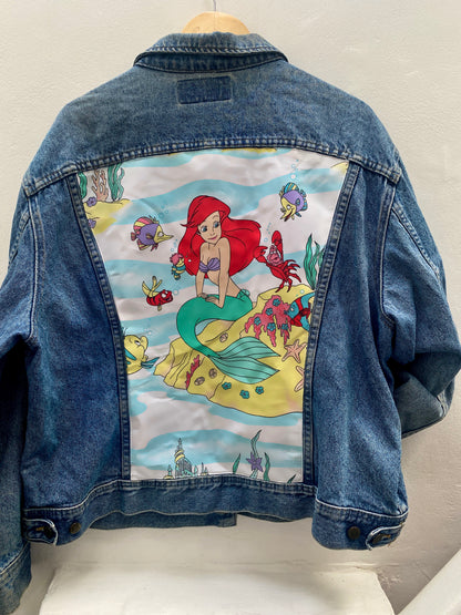 Denim Jacket made with Reworked Duvet Cover.