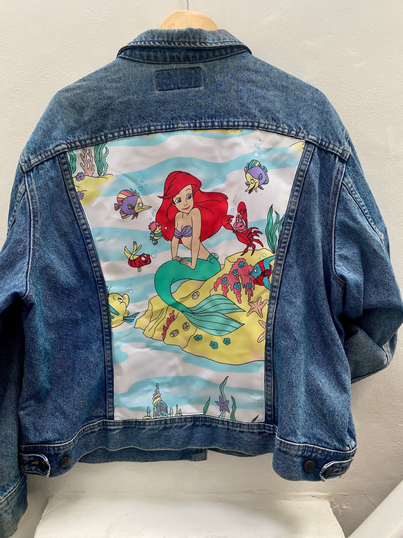 Denim Jacket made with Reworked Duvet Cover.