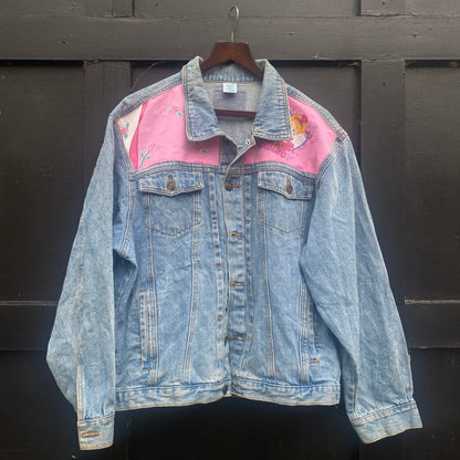 Denim Jacket made with Reworked Duvet Cover.