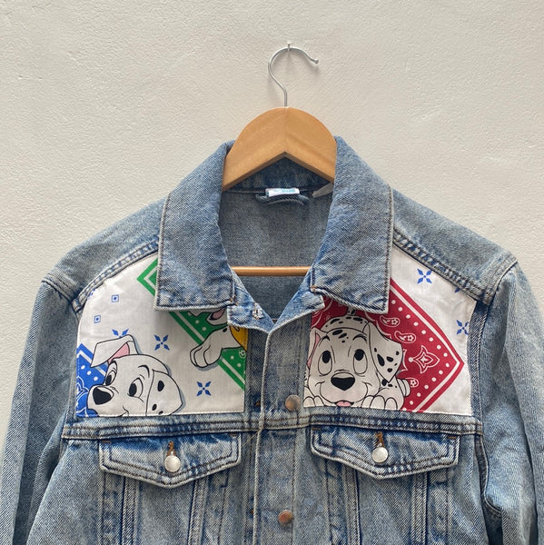 Denim Jacket made with Reworked Duvet Cover.