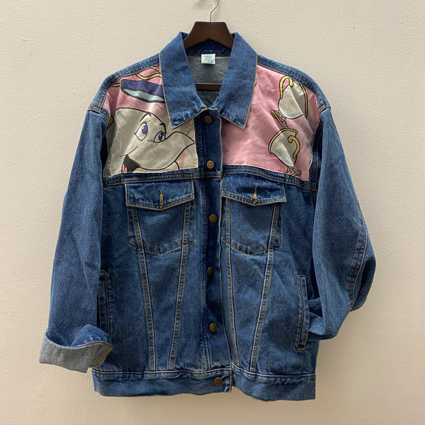 Denim Jacket made with Reworked Duvet Cover.