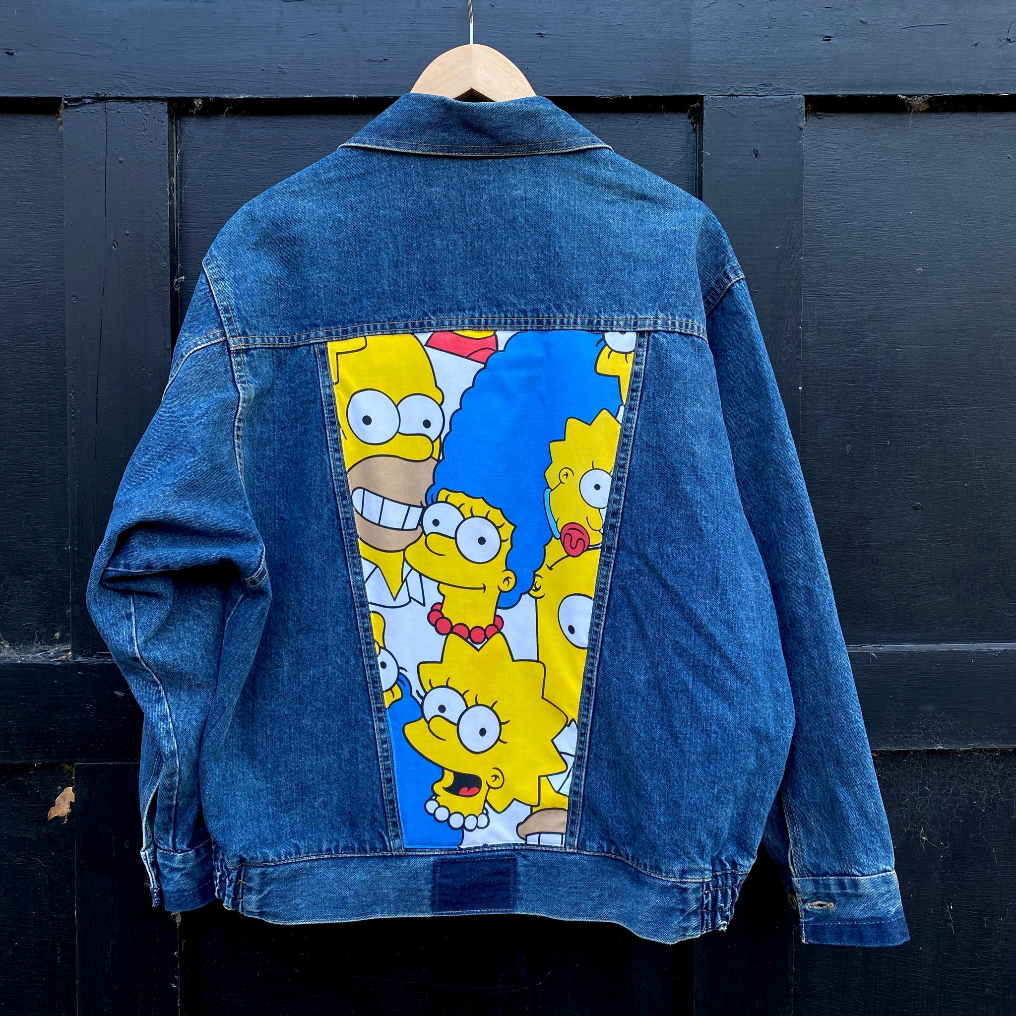 Denim Jacket made with Reworked Duvet Cover.