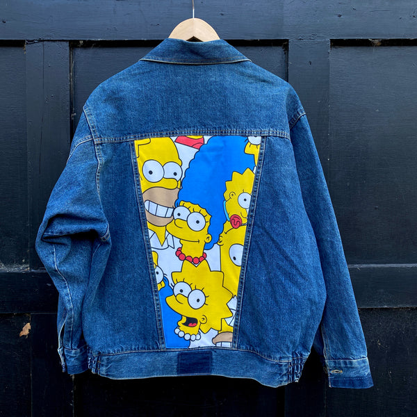 Denim Jacket made with Reworked Duvet Cover.
