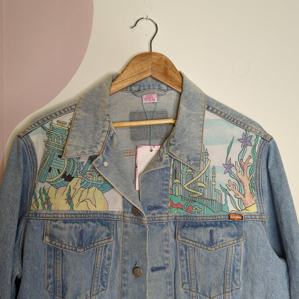 Denim Jacket made with Reworked Duvet Cover.