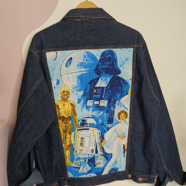 Denim Jacket made with Reworked Duvet Cover.