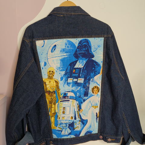Denim Jacket made with Reworked Duvet Cover.