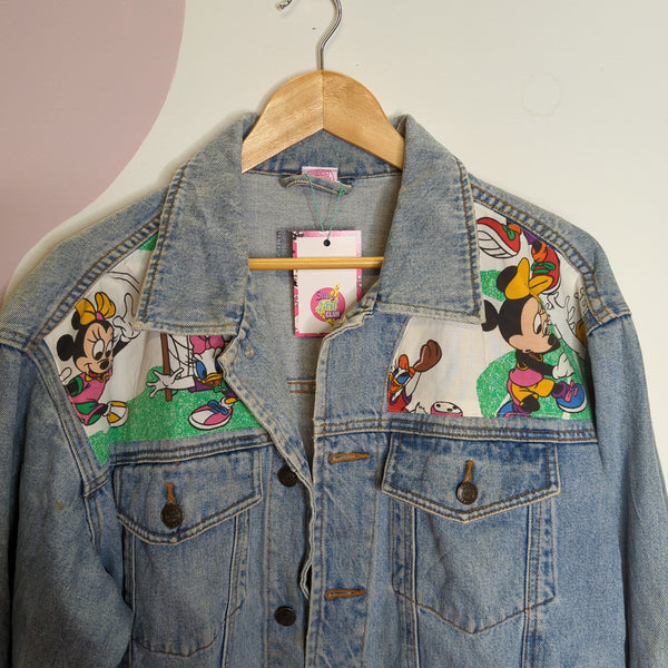 Denim Jacket made with Reworked Duvet Cover.