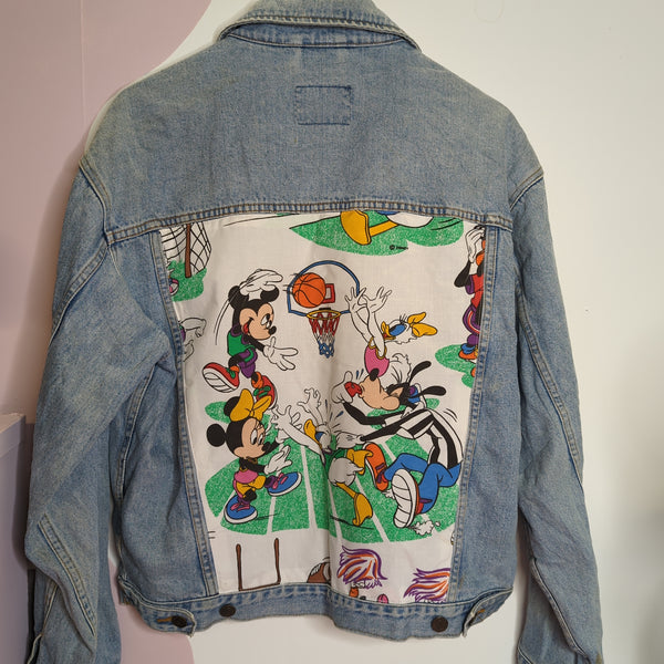 Denim Jacket made with Reworked Duvet Cover.