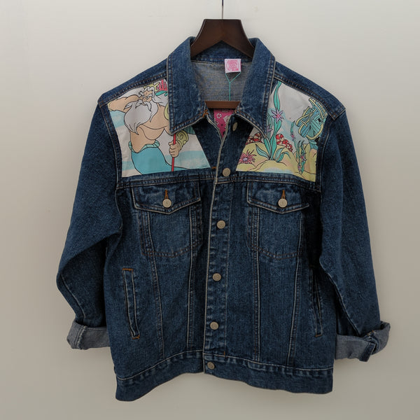 Denim Jacket made with Reworked Duvet Cover.