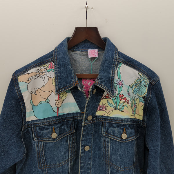 Denim Jacket made with Reworked Duvet Cover.
