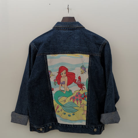 Denim Jacket made with Reworked Duvet Cover.