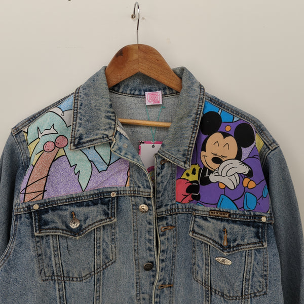 Denim Jacket made with Reworked Duvet Cover.