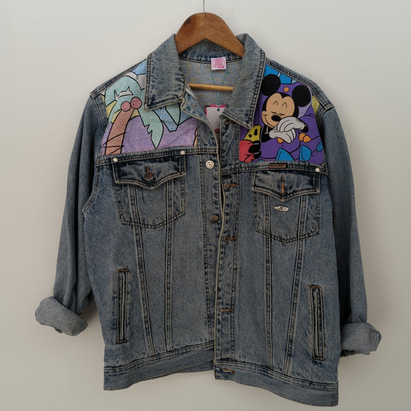 Denim Jacket made with Reworked Duvet Cover.