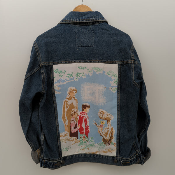 Denim Jacket made with Reworked Duvet Cover.