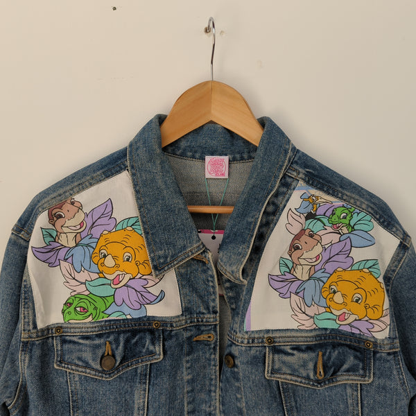 Vintage Denim Jacket made with Reworked Duvet Cover.