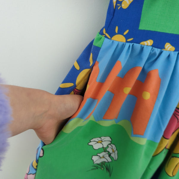 Dress made with Reworked Duvet Cover Size 8