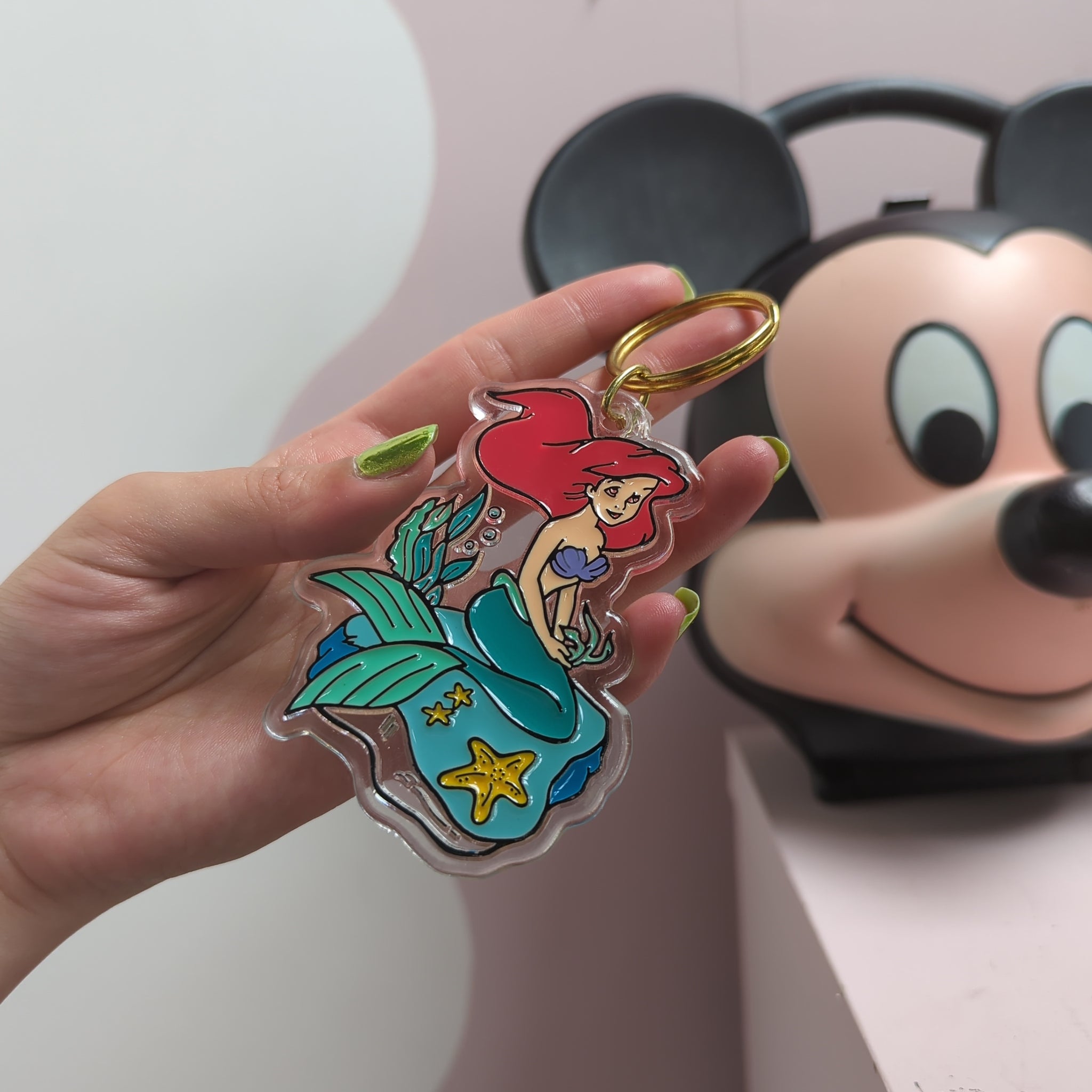 Vtg Little Mermaid Keyring