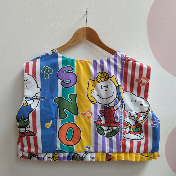 Cropped Bolero jacket made with Reworked Duvet Cover Size 12