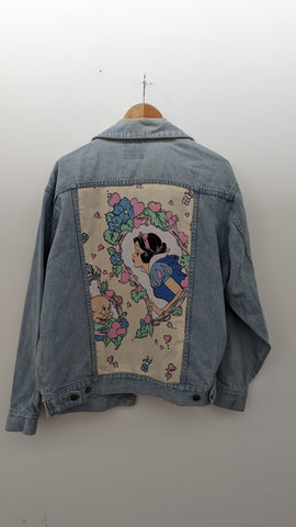Denim Jacket made with Reworked Duvet Cover.