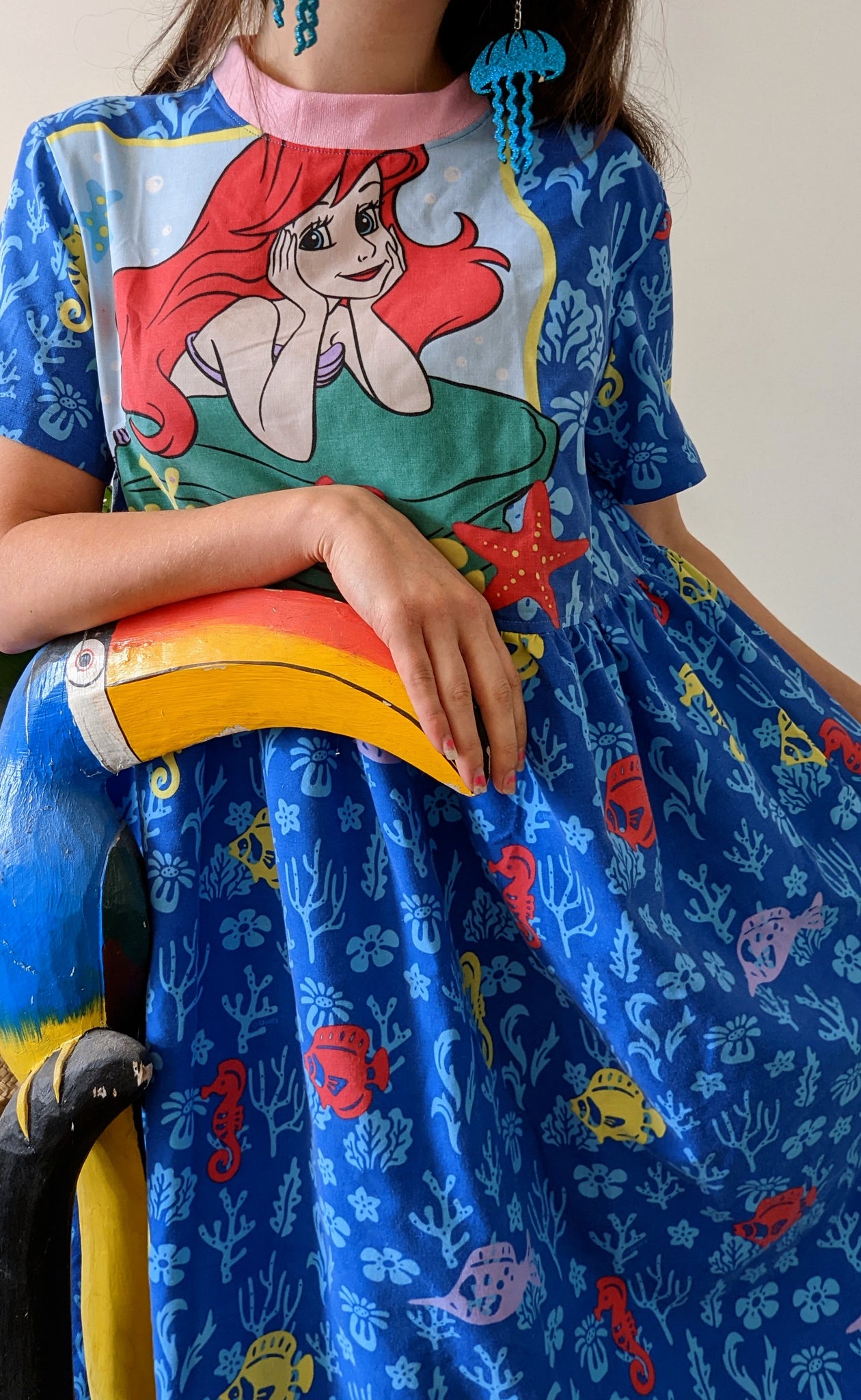 Dress made with Reworked Duvet Cover Size 10