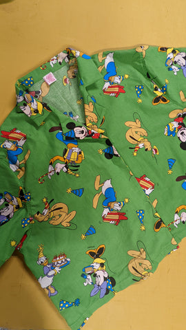 Cropped Shirt made from Reworked Vintage Duvet Cover. Size 18