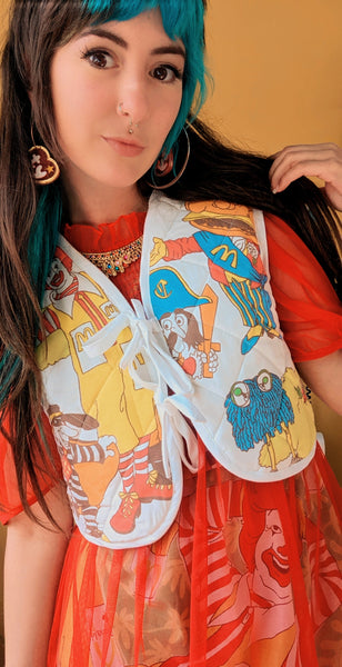 Quilted Bolero made with Reworked Duvet Cover Size 8/10