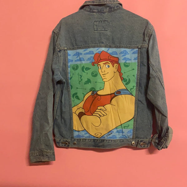 Denim Jacket made with Reworked Duvet Cover.