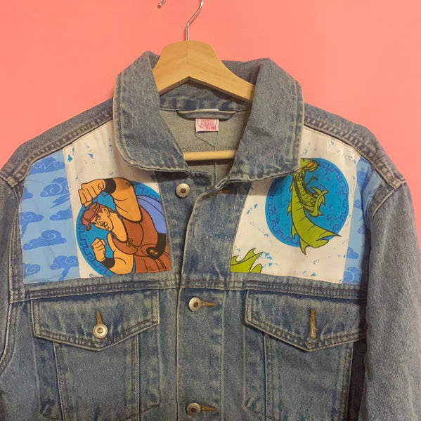 Denim Jacket made with Reworked Duvet Cover.