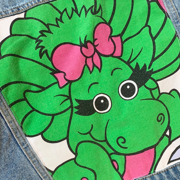 Denim Jacket made with Reworked Duvet Cover.