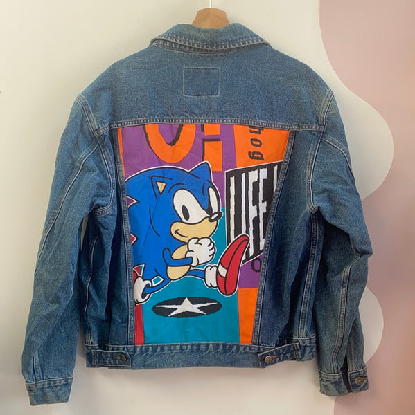 Denim Jacket made with Reworked Duvet Cover.