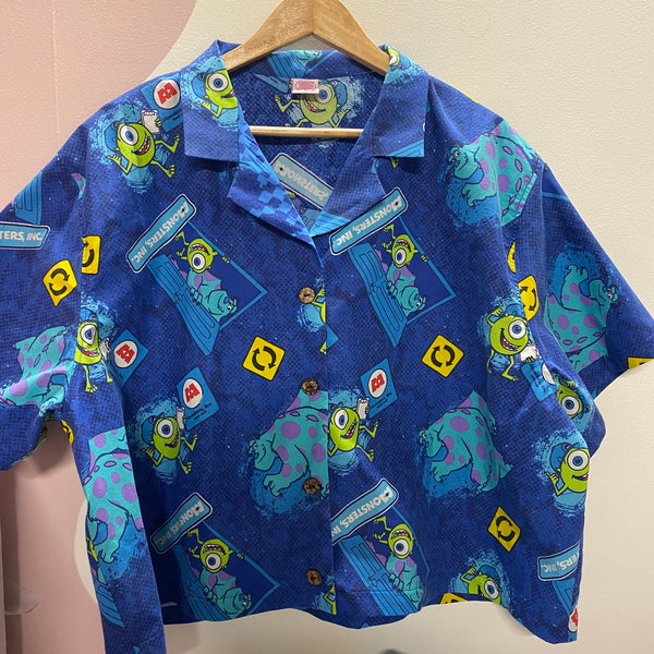 Cropped Shirt made from Reworked Duvet Cover. Size 24