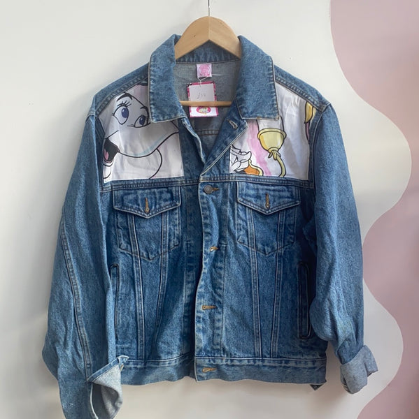 Denim Jacket made with Reworked Duvet Cover.