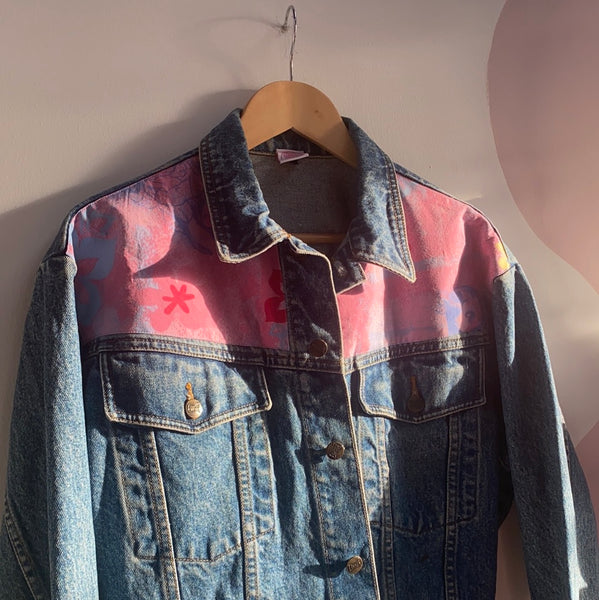 Denim Jacket made with Reworked Duvet Cover.