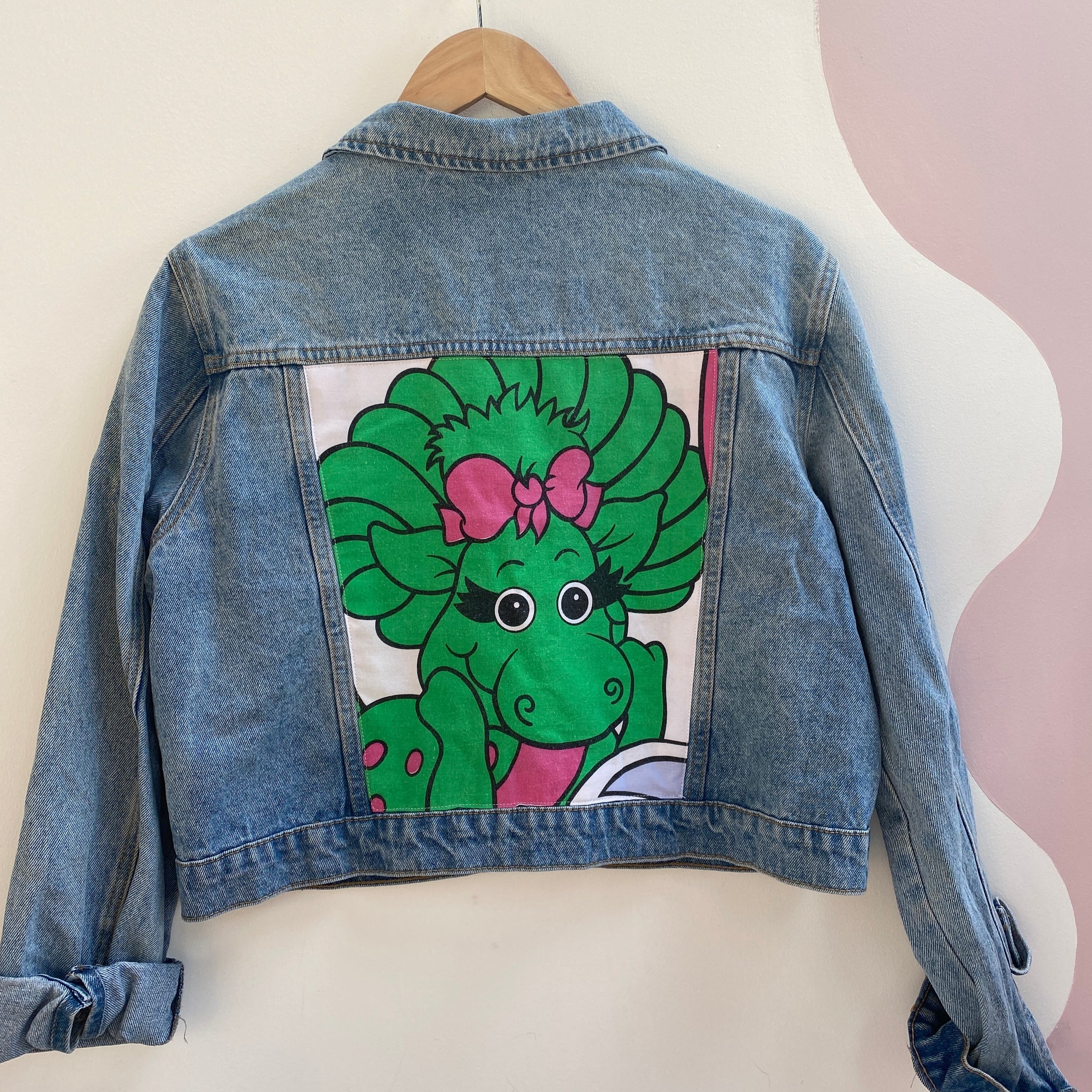 Denim Jacket made with Reworked Duvet Cover.