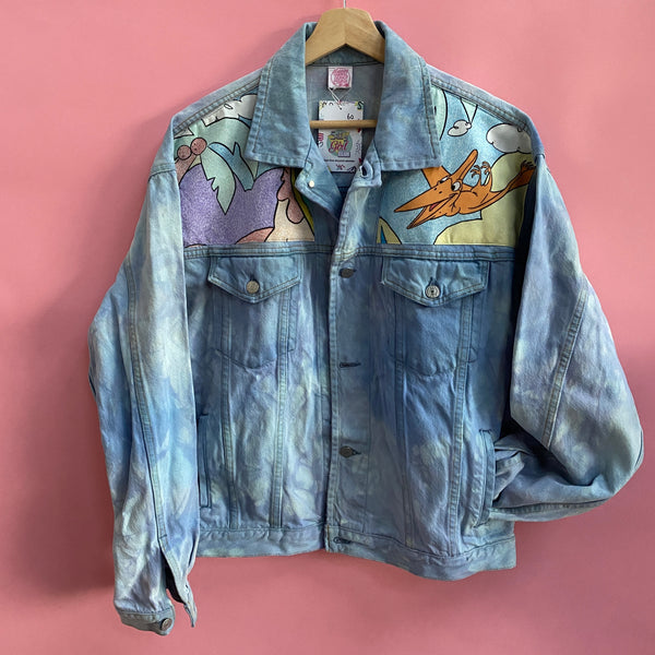 Denim Jacket made with Reworked Duvet Cover.