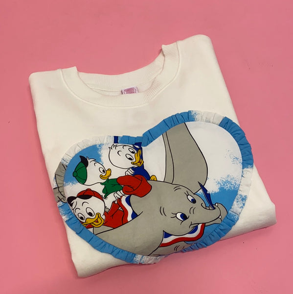 Custom Reworked Heart Duvet Jumper Extra Large