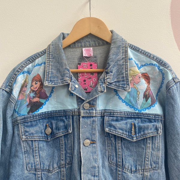 Denim Jacket made with Reworked Duvet Cover.
