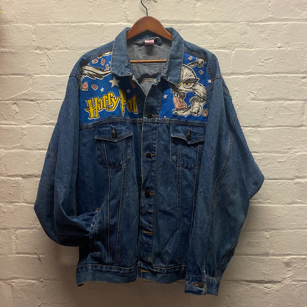 Denim Jacket made with Reworked Duvet Cover.