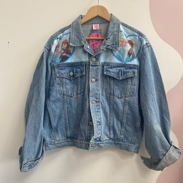 Denim Jacket made with Reworked Duvet Cover.
