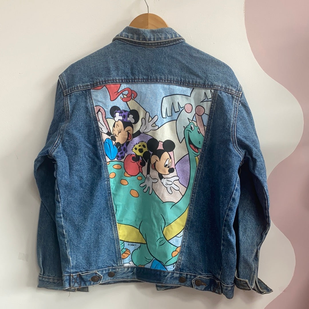 Denim Jacket made with Reworked Duvet Cover.