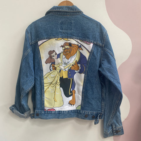 Denim Jacket made with Reworked Duvet Cover.
