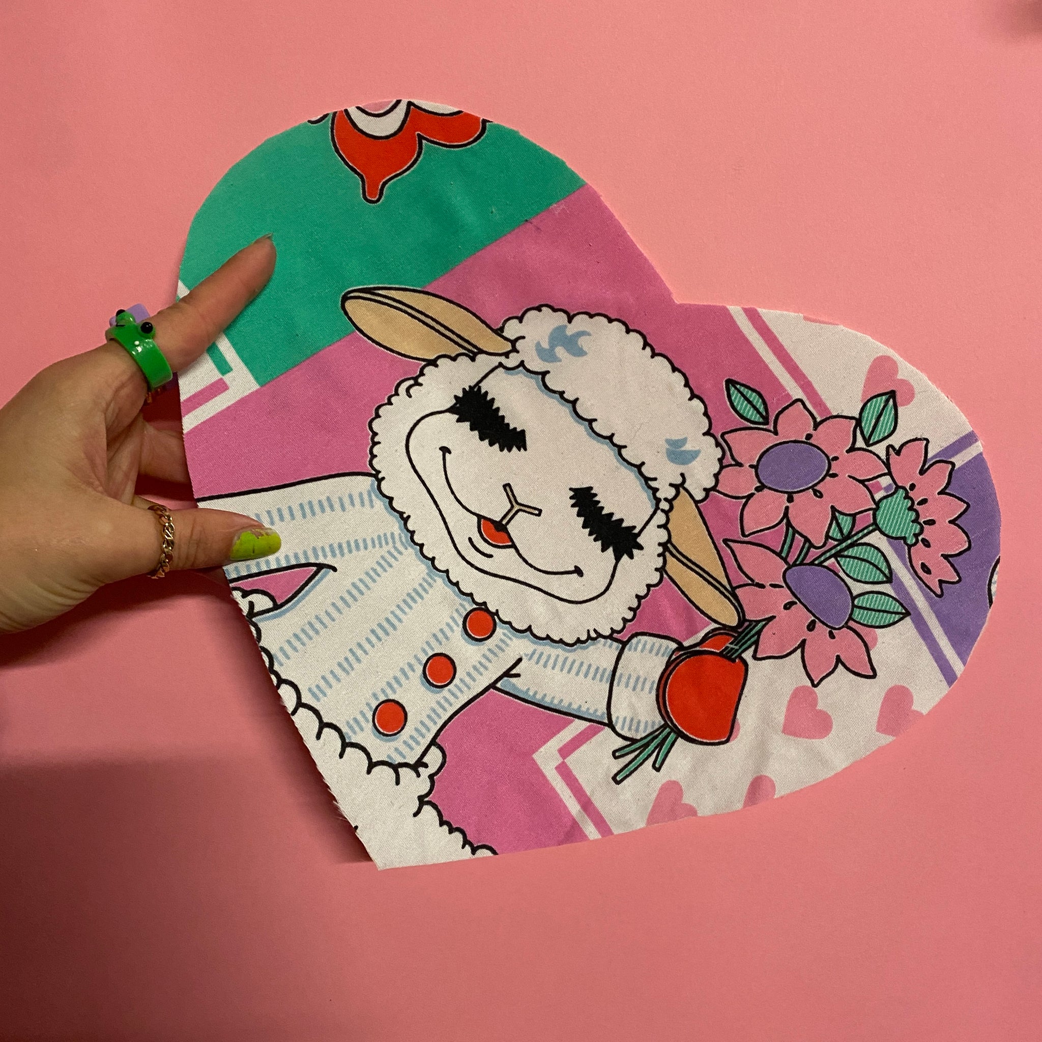 Custom Reworked Heart Duvet Jumper In This Fabric