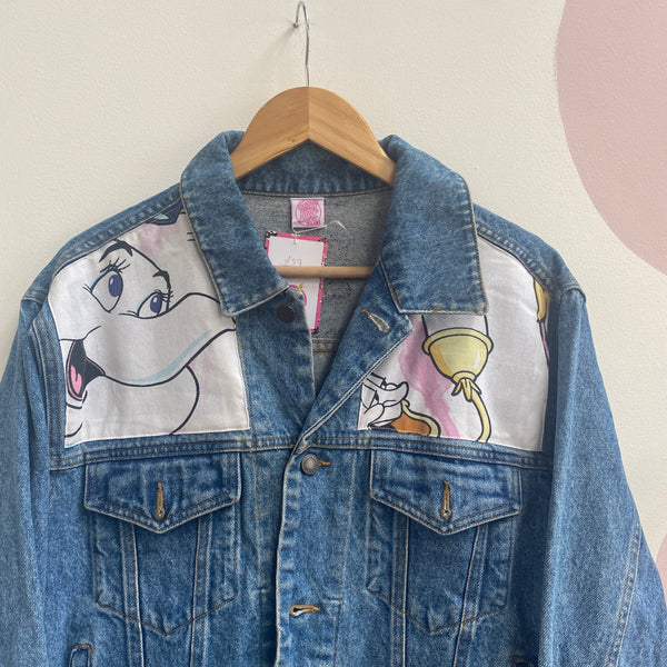 Denim Jacket made with Reworked Duvet Cover.