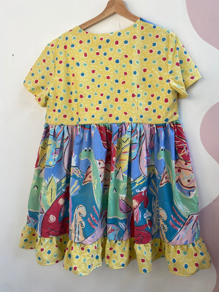 Dress made with Reworked Duvet Cover Size 10